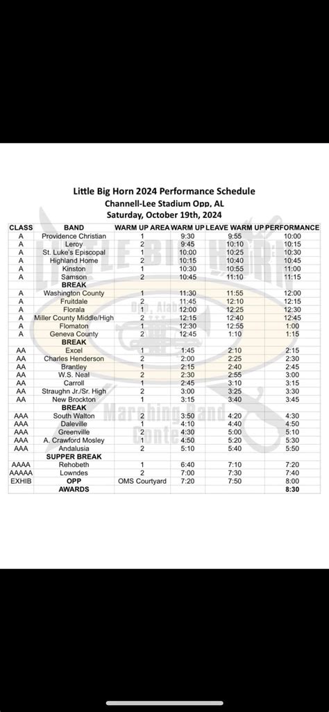 2024 Little Big Horn Marching Band Competition, Channel-Lee Stadium ...