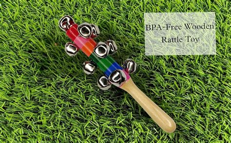 Vemlons Rattle Toys Wooden Non Toxic Colorful Rattle Toys for New Born ...