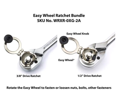 Easy Wheel Ratchet, 1/2 inch and 3/8 inch Drive Socket Wrench