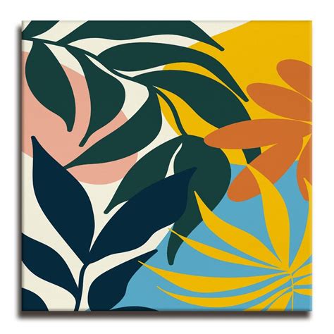 Abstract Oasis Canvas Wall Painting (36 x 36 Inches) - Punam Metalcrafts