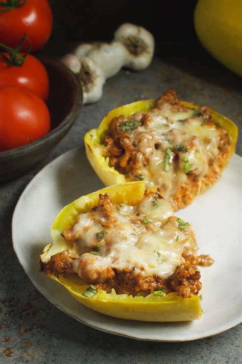 Sausage Stuffed Spaghetti Squash Recipe - Simply So Healthy