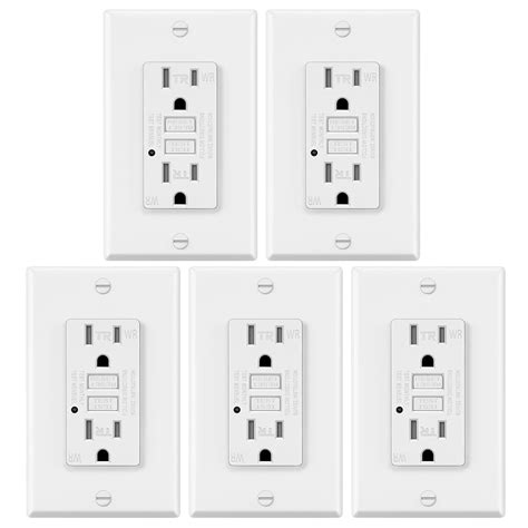 ELECTECK 5 Pack - Weather Resistant GFCI Outlet with LED India | Ubuy