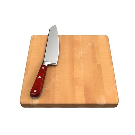3d Wooden Chopping Board And Knife, 3d, Chopping Board, Chop PNG ...