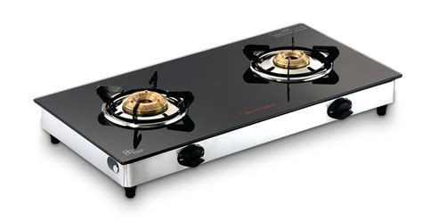 Butterfly Radiant Jumbo 2 Burner Glass Top Gas Stove | Tri-pin Brass ...