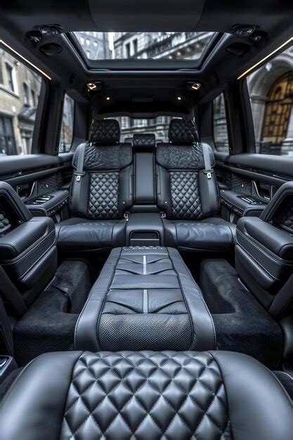 Back row of car with leather sofa texture | Premium AI-generated image