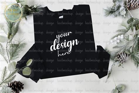 Black Christmas Sweater Mockup Graphic by TheBest Mockup · Creative Fabrica