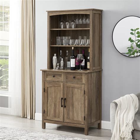 Buy Home Source Jill Zarin China Cabinet in Recled Barnwood with Wood ...