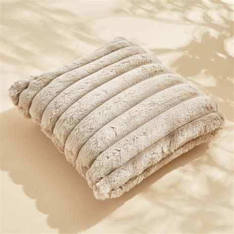Buy Ebony Fur Stripe Filled Cushion - 40x40cm from Home Centre at just ...
