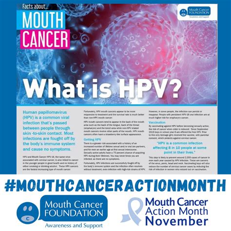 BE HPV AWARE | Mouth Cancer Foundation