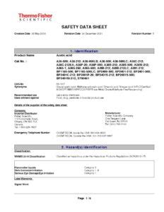 SDS Glacial Acetic Acid - Biologica