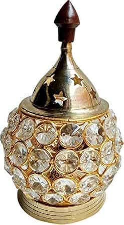 Buy Rudram Akhand Diya Brass Oval Shaped Crystal Oil Lamp Tea Light ...
