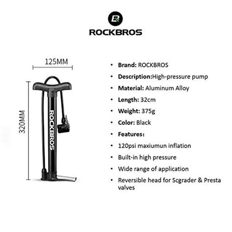 Amardeep cycles Rockbros Road Bike Tire Ball Inflator Pressure Air Pump ...