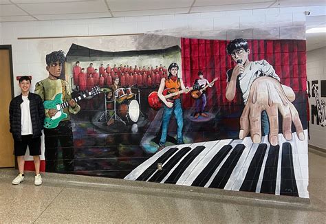 Senior Lucky Lee Completes Mural | Sheboygan South Art Department