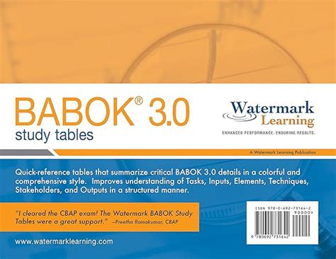 Amazon.in: Buy BABOK 3.0 Study Tables Book Online at Low Prices in ...