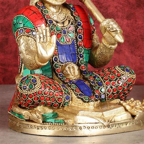 Pure Brass Blessing Lord Hanuman Idol blessing hand 7 inch – Budhshiv.com