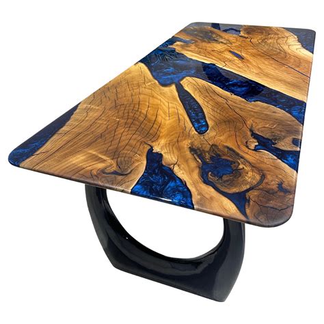 Walnut Resin River Dining Table - Epoxy Wood Table - Epoxy Resin Table ...