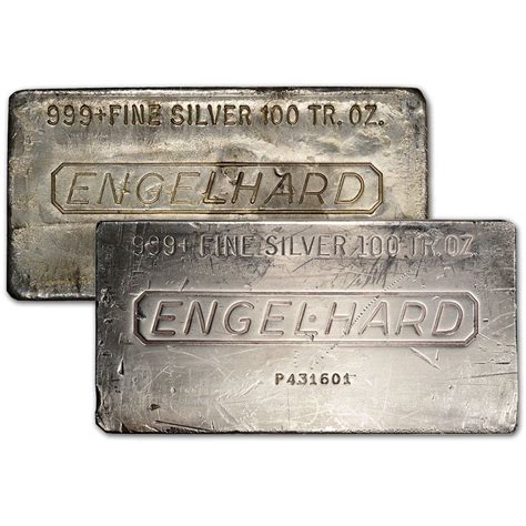 100 oz Silver Bar - Engelhard .999 Fine Random Design [SILVER-Bar-100oz ...