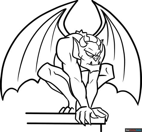 Gargoyle Coloring Page | Easy Drawing Guides