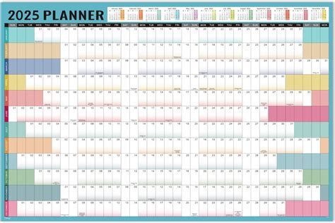 Wall Planner 2025 - Wall Planner from January 2025 to December 2025 ...