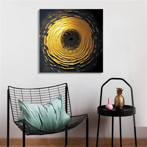 Modern Golden Canvas Art - Abstract Canvas Paintings - Kotart