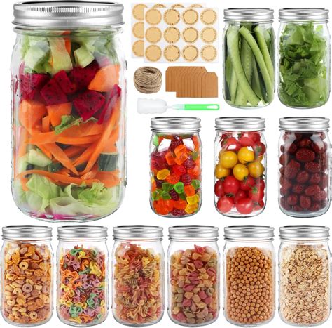 Amazon.com: GLING [1 Count 64 oz. Wide-Mouth Glass Mason Jars with ...