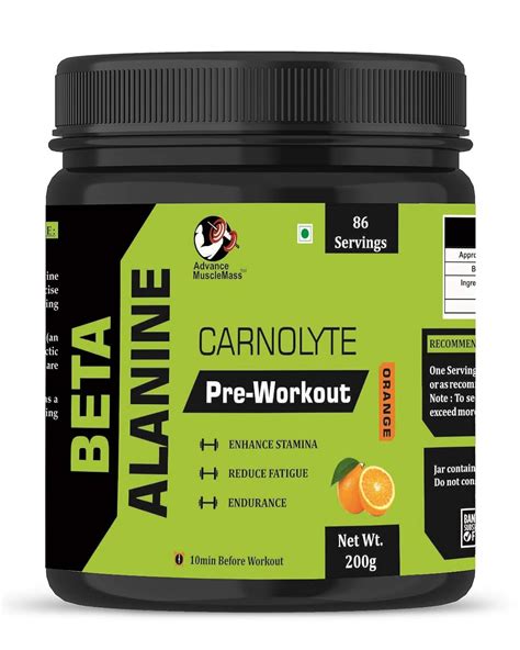 Advance MuscleMass Beta Alanine Amino Acid supplement | Pre workout ...