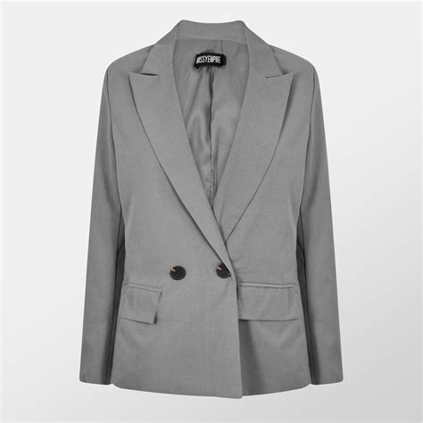 Missy Empire | Women's Oversized Long Sleeve Tailored Blazer | Grey ...