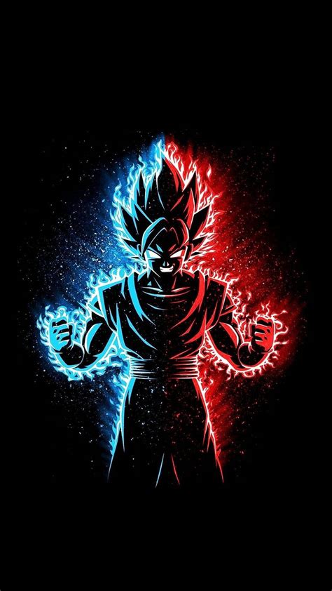Download Cool Dragon Ball Z Blue And Red Wallpaper | Wallpapers.com