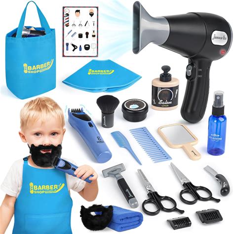 Amazon.com: Barber Shop Pretend Play Toy, Kids Hair Salon Toys, Kids ...