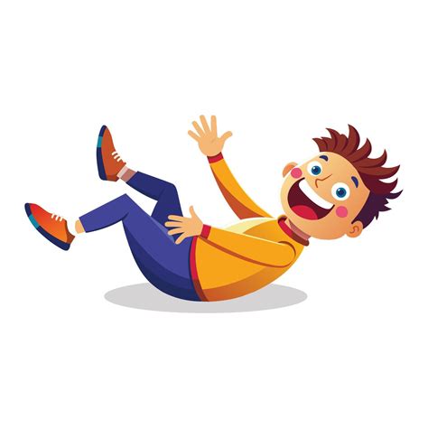 Rolling on the floor laughing flat vector illustration on white ...