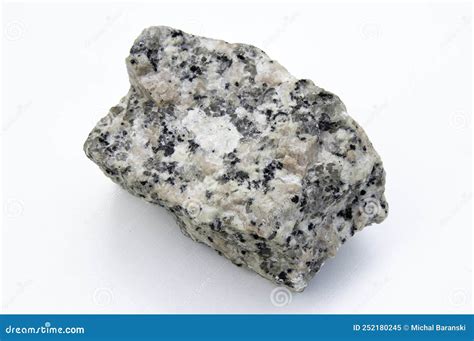 Granite Igneous Rock Over White Background Stock Image - Image of ...