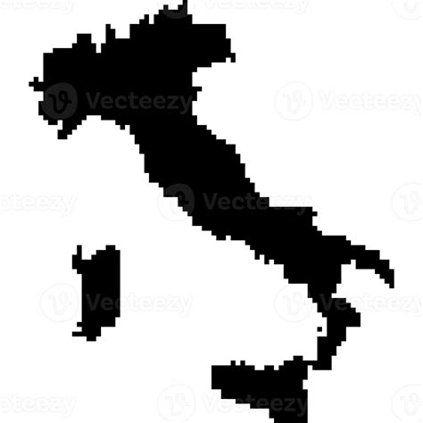 Italy map. Pixel art Map of Italy. Silhouette Italy map 58300422 PNG