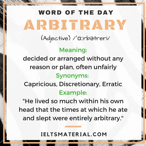 Arbitrary - Word Of The Day For IELTS