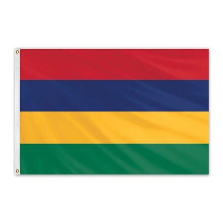Global Flags Unlimited Mauritius Outdoor Nylon Flag 5'x8' 202396 | Zoro