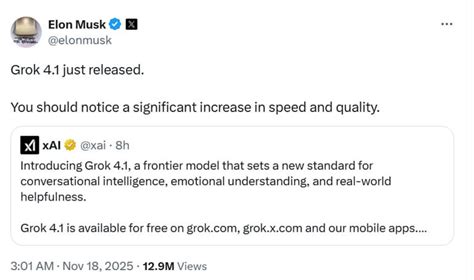 Elon Musk’s xAI Releases Grok 4.1 With Major Improvements And Enhanced ...
