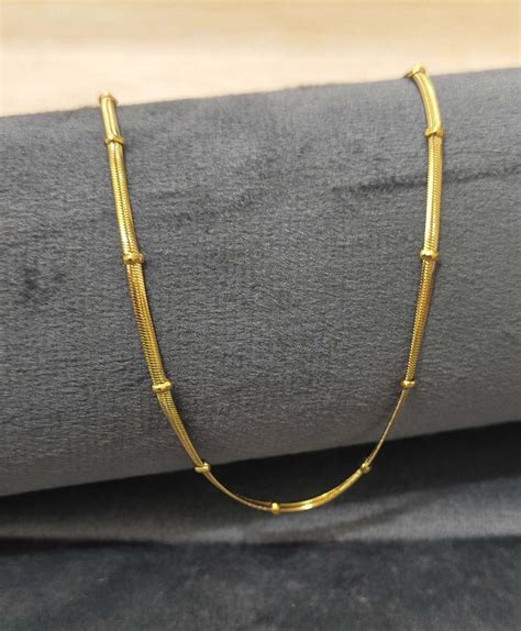 Anti Tarnish Necklace Beaded Snake Chain 18K Gold Plated – Urban Era Jewel