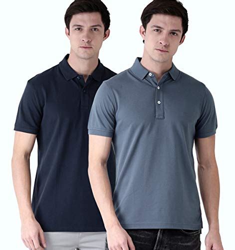 Buy Men's Cotton Solid Polo Neck T-Shirts-Pack of 2 at Amazon.in