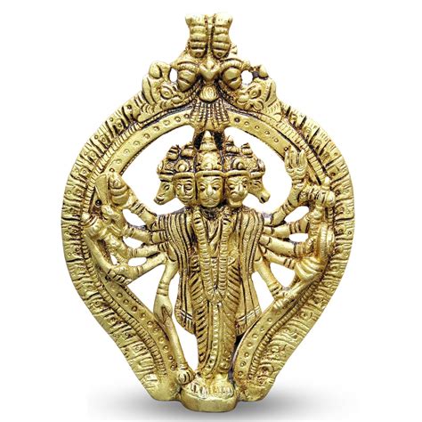 Buy Plus Value Brass Panchmukhi Hanuman Idol Statue Murti Wall Hanging ...