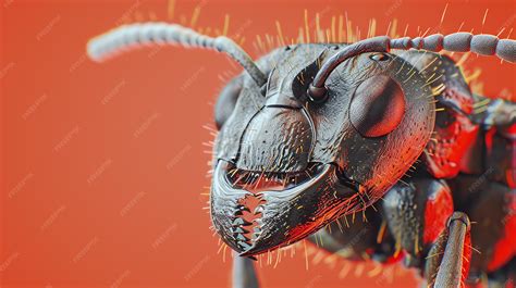 Premium Photo | This image is a closeup of the head of an ant The ant ...