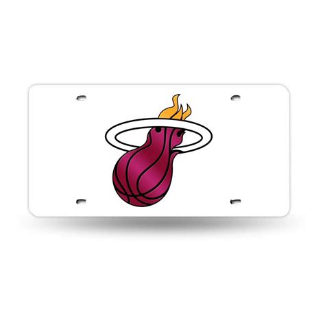 Rico Industries Miami Heat Laser Cut Chrome Tag License Plate