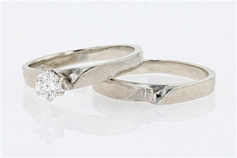 .26ct Round Cut Diamond Solitaire Wedding Set Rings 14k White Gold Size 5.5