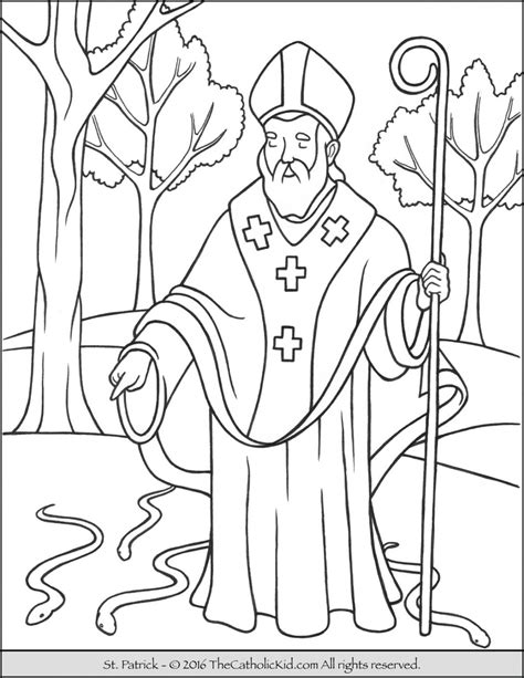 Printable St Patrick Coloring Pages