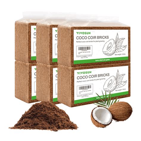Coco Coir Brick, 1.4lbs 100% Natural Organic Compressed Coconut Coir ...