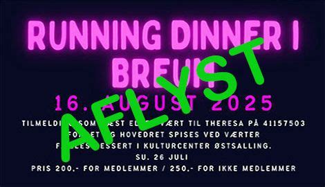 RUNNING DINNER I BREUM, Breum, 7870 Roslev, Denmark, Selde, 16 August ...
