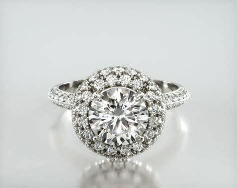 Knife Edge Pavé Engagement Ring Embellished With a Falling Edge Pavé ...