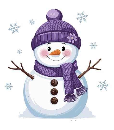 Premium Vector | Cute snowman clipart
