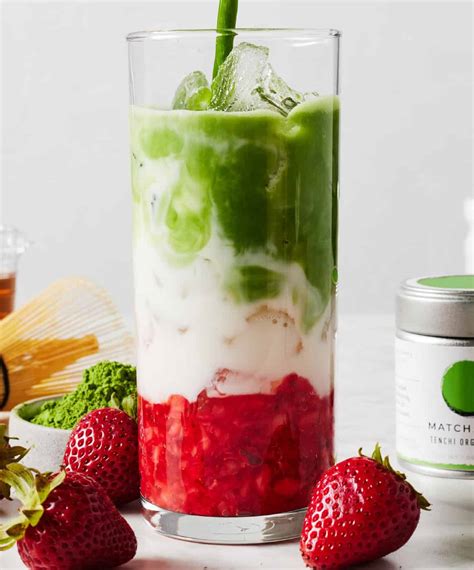 Iced Strawberry Matcha Latte Recipe - Love and Lemons