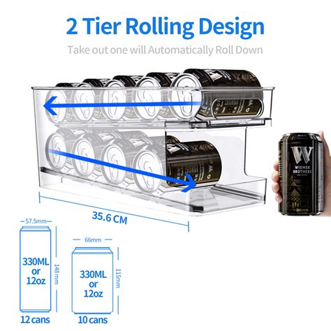 BingoHive Rolling Can Dispenser Fridge Beer Can Organiser Soda Can ...