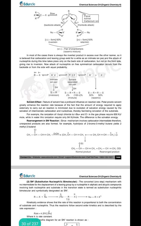 Explain sni and snar substitution reaction