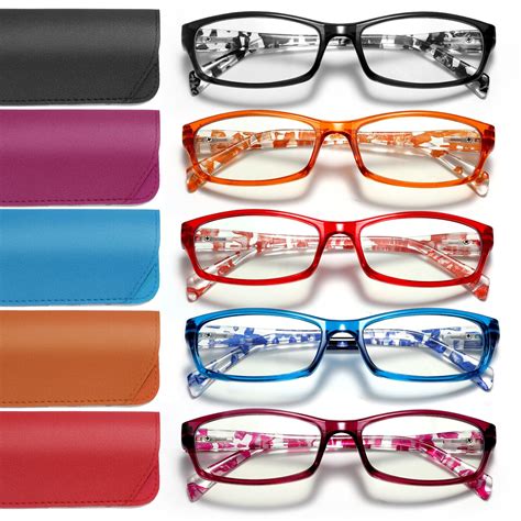 Amazon.com: kunchu 5 Pack Reading Glasses for Women - Blue Light ...